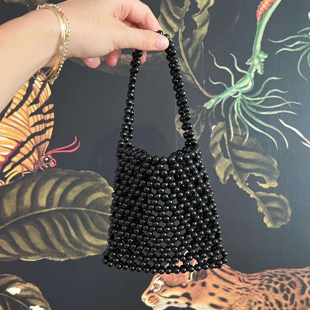 Vintage Black Beaded Mini Bag